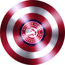 Captain American Shield With Atlanta Hawks Logo heat sticker