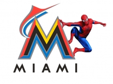 Miami Marlins Spider Man Logo heat sticker