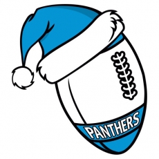 Carolina Panthers Football Christmas hat logo heat sticker