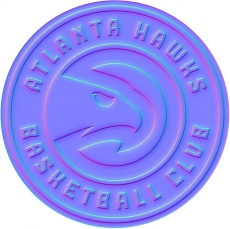 Atlanta Hawks Colorful Embossed Logo custom vinyl decal