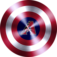 Captain American Shield With Arizona Diamondbacks Logo heat sticker