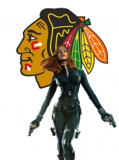 Chicago Blackhawks Black Widow Logo heat sticker