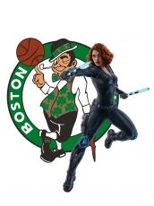 Boston Celtics Black Widow Logo custom vinyl decal