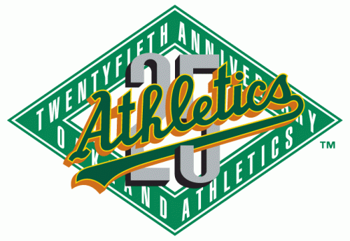 Oakland Athletics 1992 Anniversary Logo heat sticker
