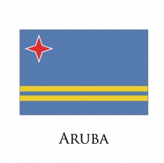 Aruba flag logo heat sticker