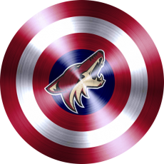 Captain American Shield With Arizona Coyotes Logo heat sticker
