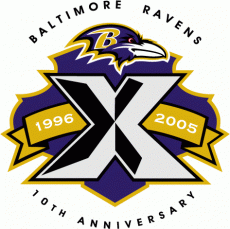 Baltimore Ravens 2015 Anniversary Logo 01 heat sticker