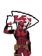 Kansas City Chiefs Deadpool Logo heat sticker