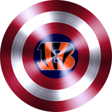 Captain American Shield With Cincinnati Bengals Logo heat sticker
