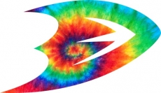 Anaheim Ducks rainbow spiral tie-dye logo heat sticker