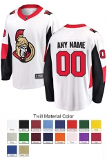 Ottawa Senators Custom Letter and Number Kits for Away Jersey Material Twill