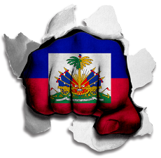 Fist Haiti Flag Logo heat sticker