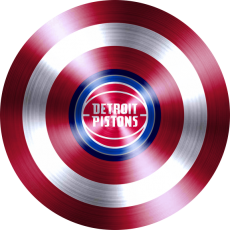 Captain American Shield With Detroit Pistons Logo heat sticker