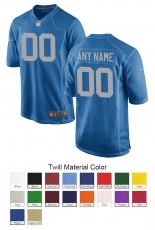 Detroit Lions Custom Letter and Number Kits For Blue Jersey 01 Material Twill