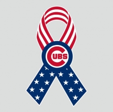 Chicago Cubs Ribbon American Flag logo custom vinyl decal