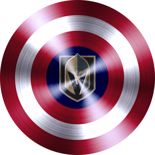 Captain American Shield With Vegas Golden Knights Logo heat sticker