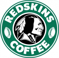 Washington Redskins starbucks coffee logo heat sticker
