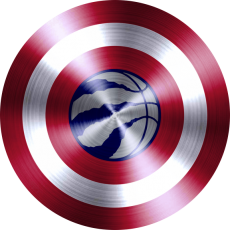 Captain American Shield With Toronto Raptors Logo heat sticker