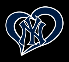 New York Yankees Heart Logo heat sticker