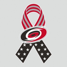 Carolina Hurricanes Ribbon American Flag logo heat sticker