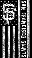 San Francisco Giants Black And White American Flag logo heat sticker