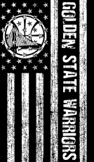 Golden State Warriors Black And White American Flag logo heat sticker