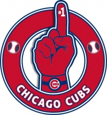 Number One Hand Chicago Cubs logo heat sticker