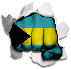 Fist Bahamas Flag Logo heat sticker