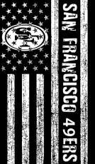 San Francisco 49ers Black And White American Flag logo heat sticker