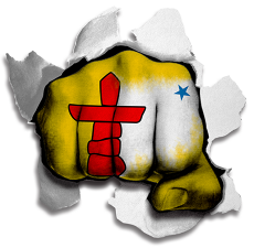 Fist Nunavut Flag Logo heat sticker