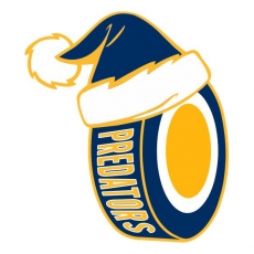 Nashville Predators Hockey ball Christmas hat logo heat sticker