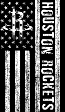 Houston Rockets Black And White American Flag logo heat sticker