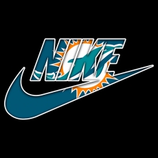 Miami Dolphins Nike logo heat sticker