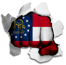 Fist Georgia State Flag Logo custom vinyl decal