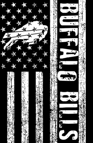 Buffalo Bills Black And White American Flag logo heat sticker