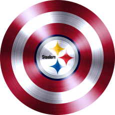 Captain American Shield With Pittsburgh Steelers Logo heat sticker