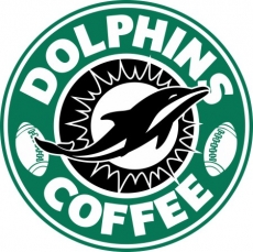 Miami Dolphins starbucks coffee logo heat sticker