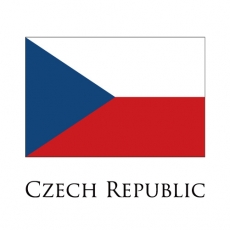 Czech Republic flag logo heat sticker