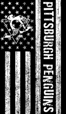 Pittsburgh Penguins Black And White American Flag logo custom vinyl decal