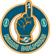 Number One Hand Miami Dolphins logo heat sticker