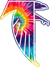 Atlanta Falcons rainbow spiral tie-dye logo heat sticker
