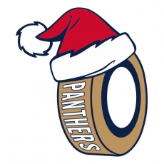 Florida Panthers Hockey ball Christmas hat logo heat sticker