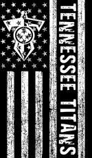 Tennessee Titans Black And White American Flag logo heat sticker
