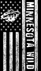 Minnesota Wild Black And White American Flag logo custom vinyl decal