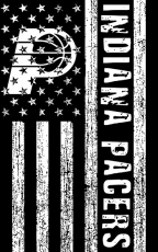 Indiana Pacers Black And White American Flag logo heat sticker