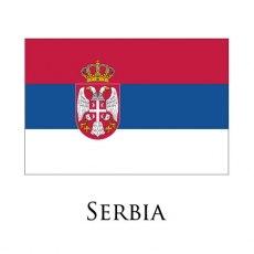 Serbia flag logo heat sticker