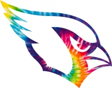 Arizona Cardinals rainbow spiral tie-dye logo heat sticker