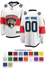 Florida Panthers Custom Letter and Number Kits for Away Jersey Material Twill