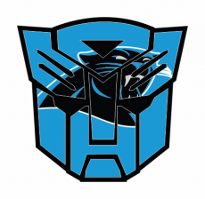 Autobots Carolina Panthers logo heat sticker