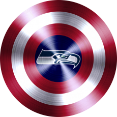 Captain American Shield With Seattle Seahawks Logo heat sticker
